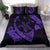 Hawaiian Map Hibiscus Turtle Fish Hook Polynesian Bedding Set Purple - Polynesian Pride