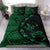 Hawaiian Map Gecko Tattoo Kakau Polynesian Bedding Set Green - Polynesian Pride