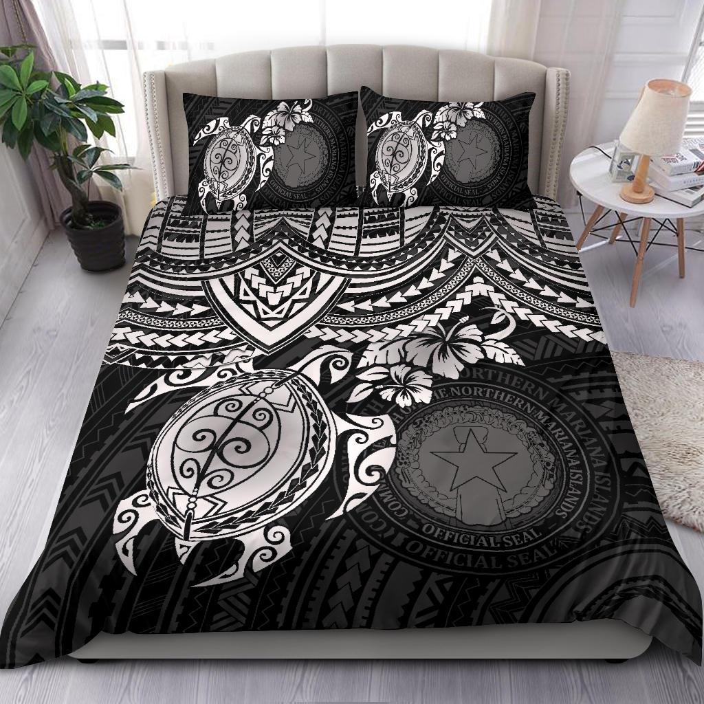 Northern Mariana Islands Polynesian Duvet Cover Set - White Turtle WHITE - Polynesian Pride