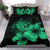 Hawaiian Map Hibiscus Turtle Polynesian Bedding Set - Pastel Green - Polynesian Pride