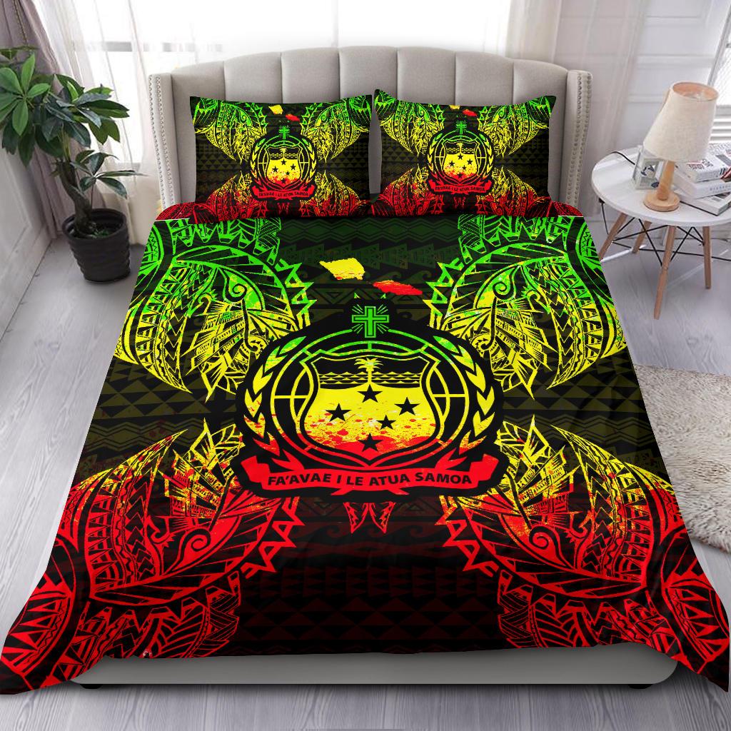 Polynesian Bedding Set - Samoa Duvet Cover Set Map Reggae Reggae - Polynesian Pride