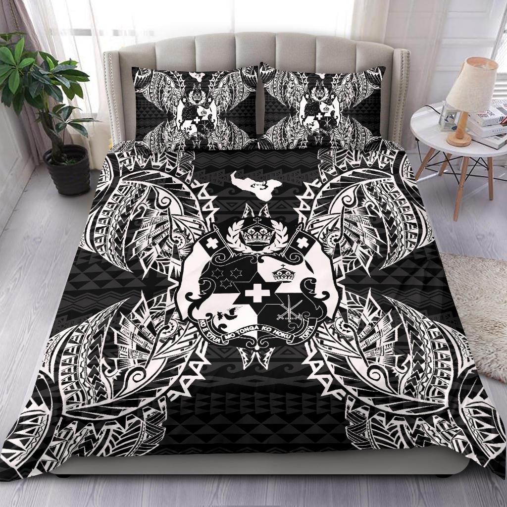 Polynesian Bedding Set - Tonga Duvet Cover Set Map Black Black - Polynesian Pride