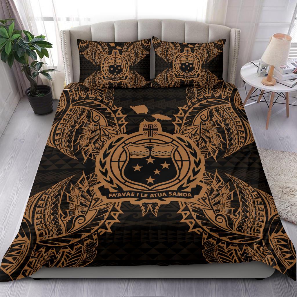 Polynesian Bedding Set - Samoa Duvet Cover Set Map Gold Gold - Polynesian Pride