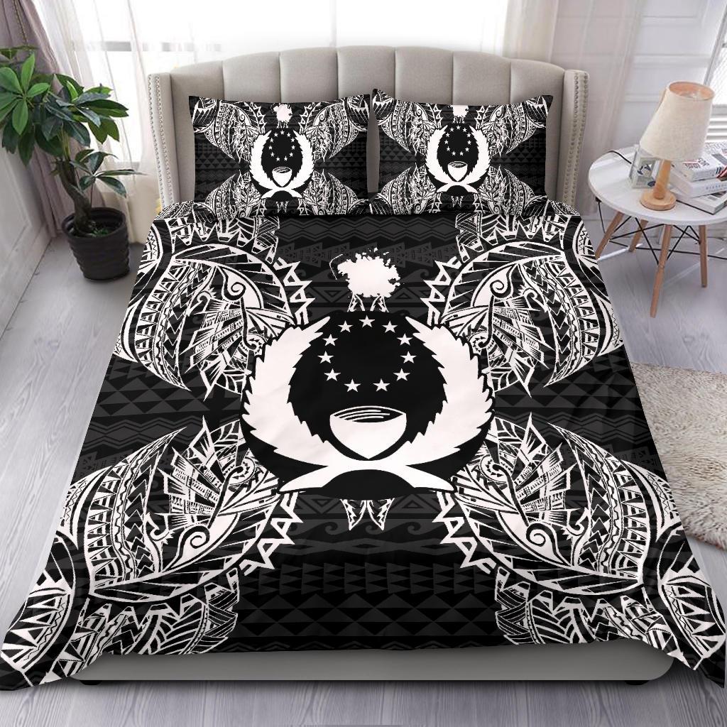 Polynesian Bedding Set - Pohnpei Duvet Cover Set Map Black Black - Polynesian Pride