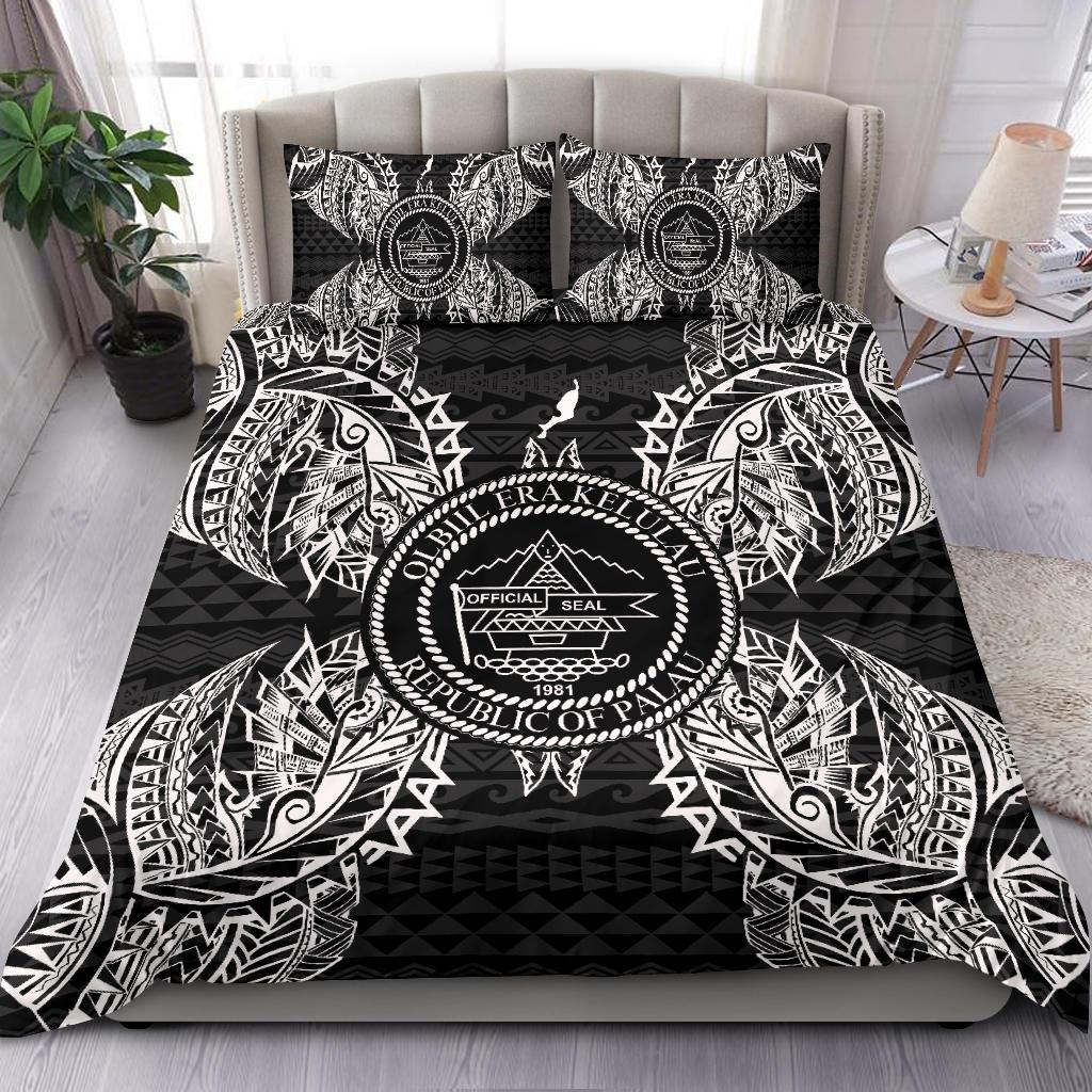 Polynesian Bedding Set - Palau Duvet Cover Set Map Black Black - Polynesian Pride