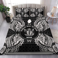 Polynesian Bedding Set - Niue Duvet Cover Set Map Black Black - Polynesian Pride