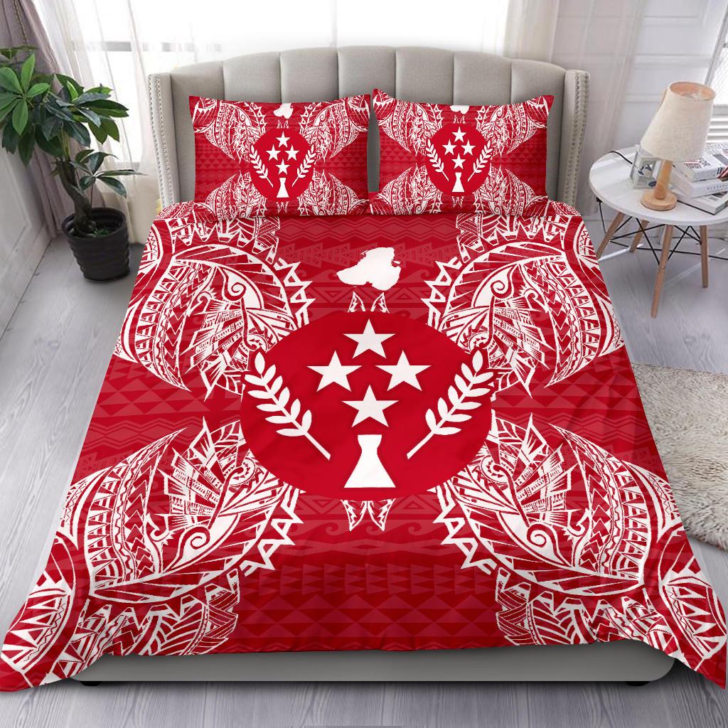 Polynesian Bedding Set - Kosrae Duvet Cover Set Map Red White Red - Polynesian Pride