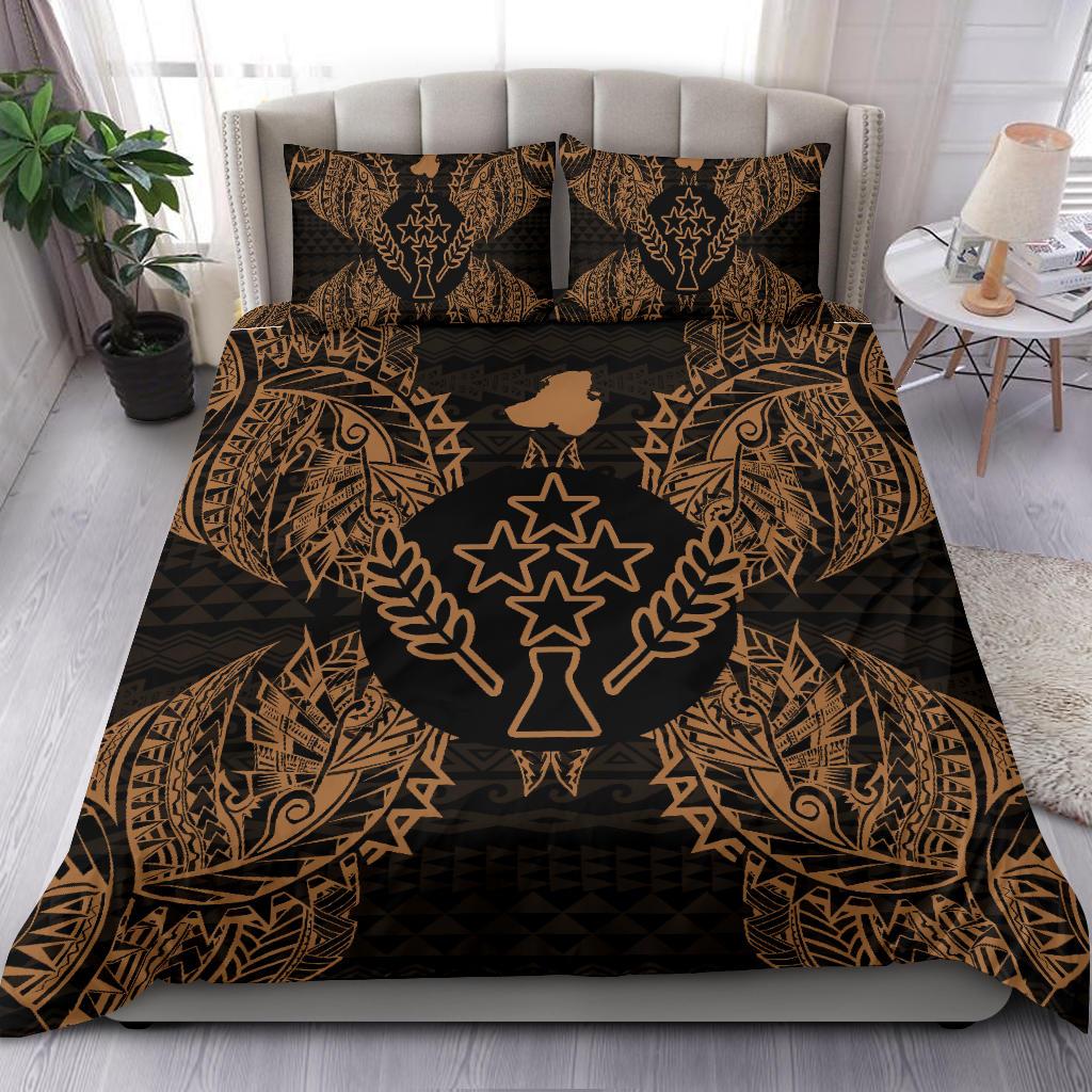 Polynesian Bedding Set - Kosrae Duvet Cover Set Map Gold Gold - Polynesian Pride