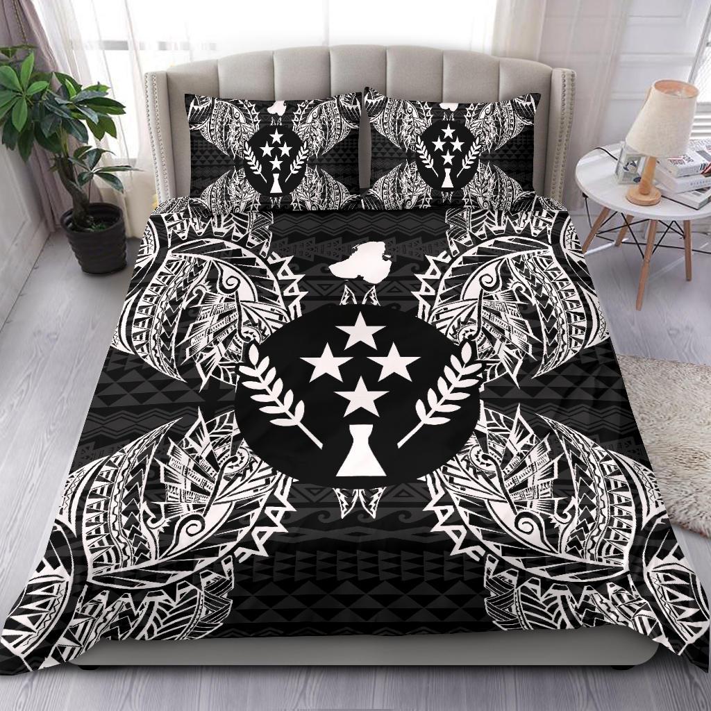 Polynesian Bedding Set - Kosrae Duvet Cover Set Map Black Black - Polynesian Pride