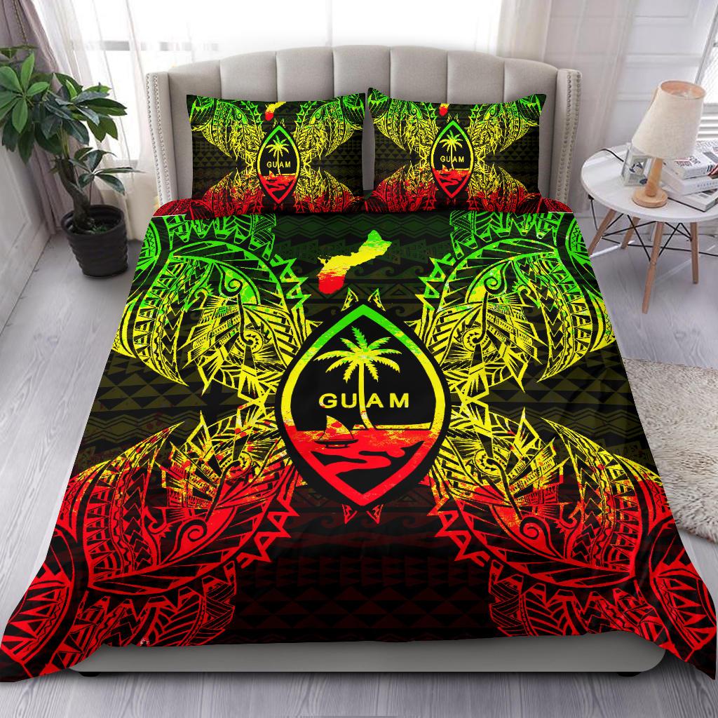 Polynesian Bedding Set - Guam Duvet Cover Set Map Reggae Reggae - Polynesian Pride