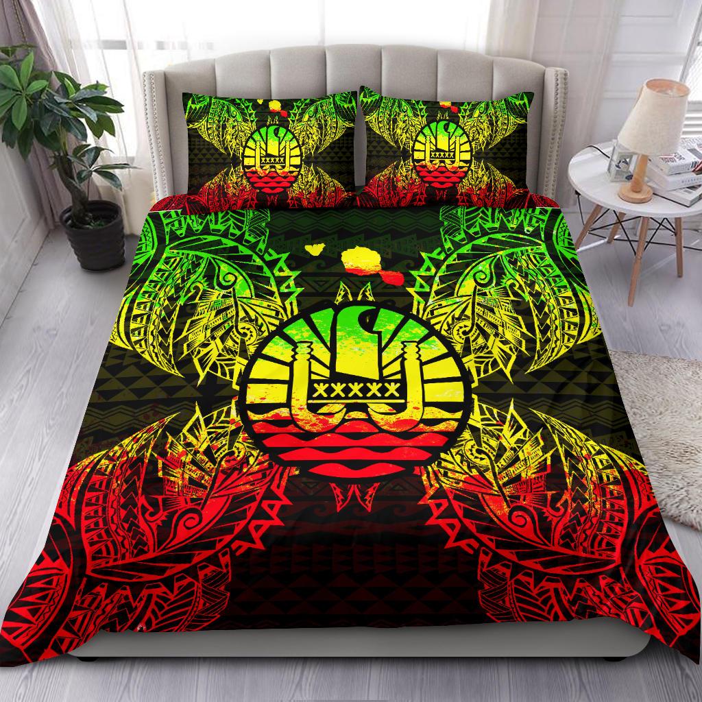 Polynesian Bedding Set - French Polynesia Duvet Cover Set Map Reggae Reggae - Polynesian Pride