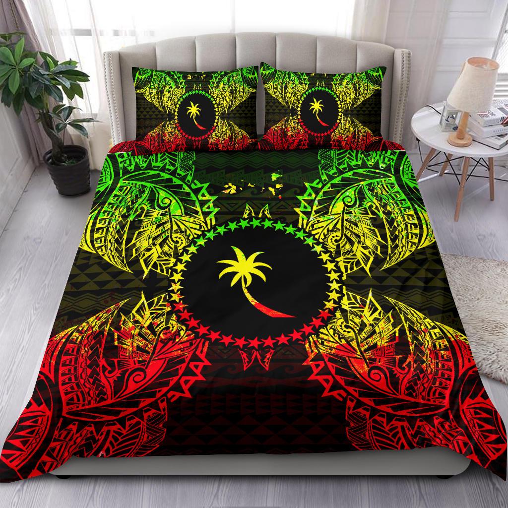 Polynesian Bedding Set - Chuuk Duvet Cover Set Map Reggae Reggae - Polynesian Pride