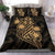 Polynesian Bedding Set - Hawaii Duvet Cover Set Gold Pineapple Black - Gold - Polynesian Pride