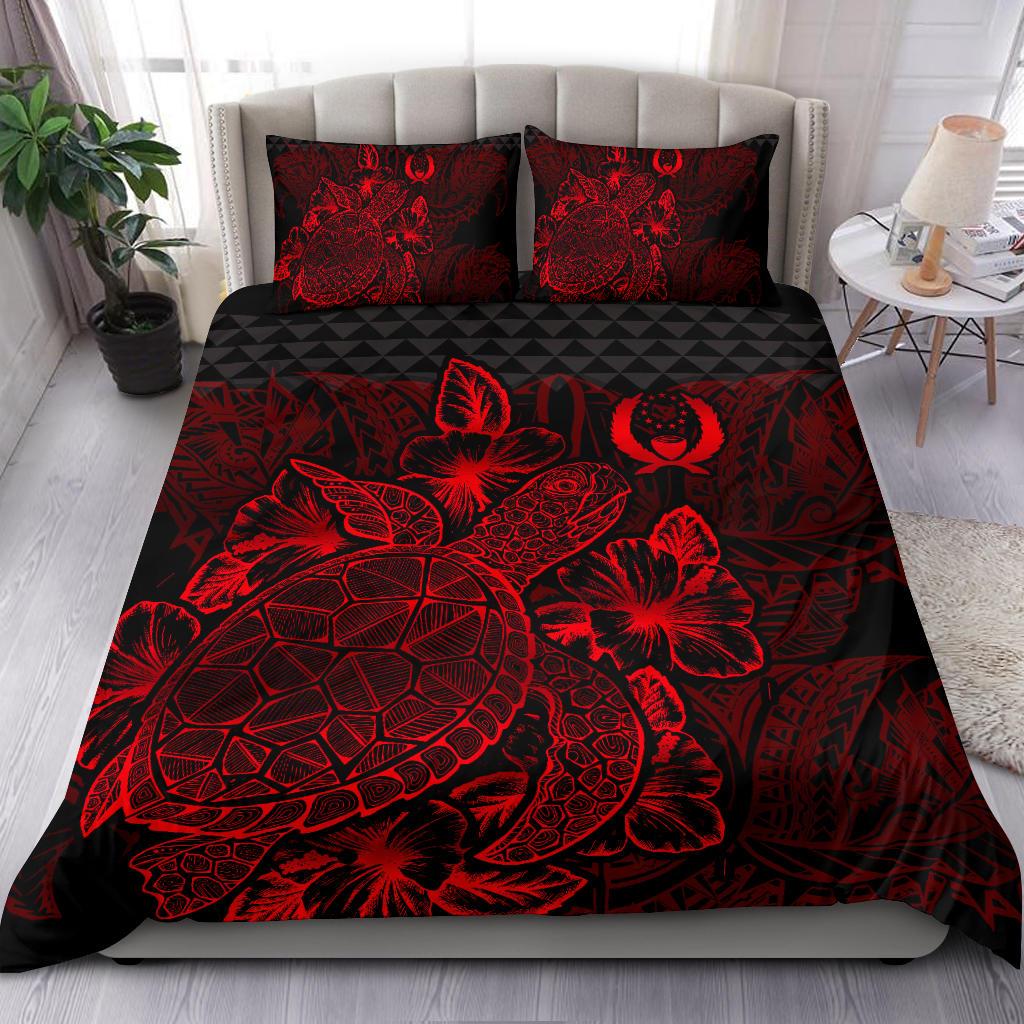 Polynesian Bedding Set - Pohnpei Duvet Cover Set Red Color - Polynesian Pride