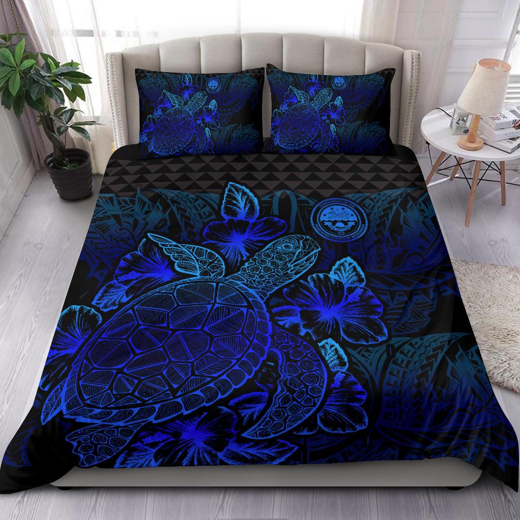 Polynesian Bedding Set - Federated States Of Micronesia Duvet Cover Set Blue Color - Polynesian Pride