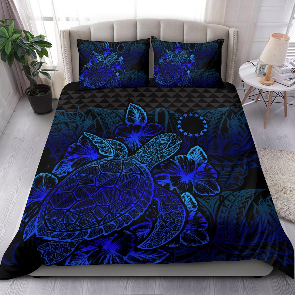 Polynesian Bedding Set - Cook Islands Duvet Cover Set Blue Color - Polynesian Pride