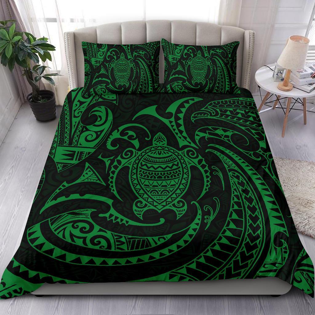 Polynesian Bedding Set - Polynesian Green Turtle Duvet Cover Set Green - Polynesian Pride