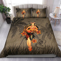 Hawaii Hula Girl Ukulele Plumeria Bedding Set - Polynesian Pride