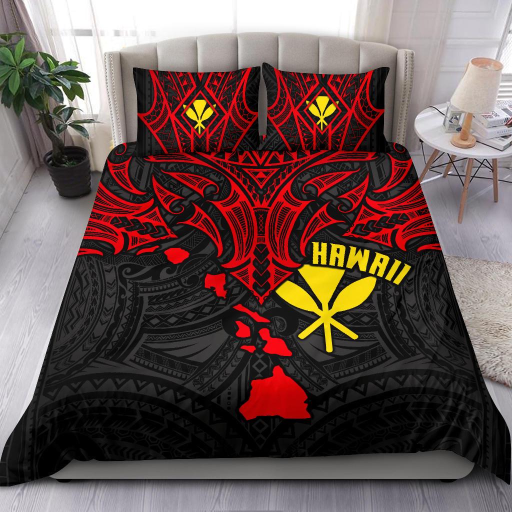 Polynesian Bedding Set - Hawaii Duvet Cover Polynesian Whale Tail Red - Polynesian Pride