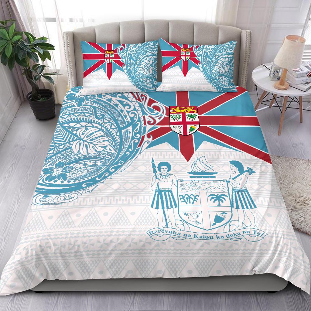 Fiji Polynesian Bedding Set - Fiji Flag Fiji Flag with Coat of Arms Blue - Polynesian Pride