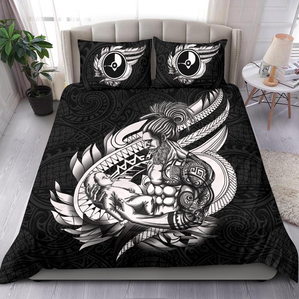 Polynesian Bedding Set - Yap Duvet Cover Set Father And Son Black - Polynesian Pride