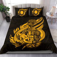 Polynesian Bedding Set - Nauru Duvet Cover Set Father And Son Gold - Polynesian Pride