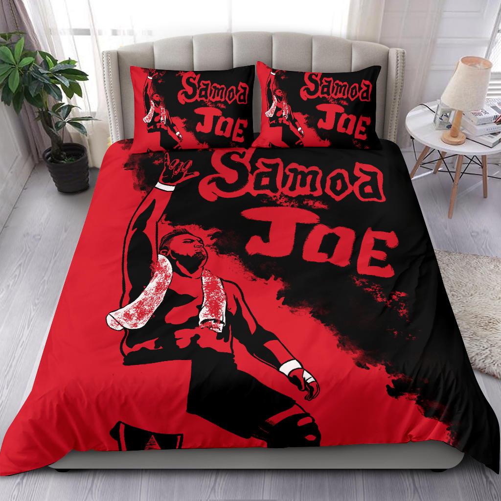 Samoa Bedding Set - Samoa Joe Bed Set Red - Black - Polynesian Pride