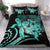 Hawaii Bedding Set - Hawaii Turtle Hibiscus Polynesian Vintage Bedding Set - Turquoise - Polynesian Pride