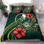 Polynesian Bedding Set - Yap Micronesia Duvet Cover Set Green Turtle Hibiscus Green - Polynesian Pride