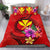 Polynesian Bedding Set - Hawaii Duvet Cover Set Floral With Seal Red - Polynesian Pride