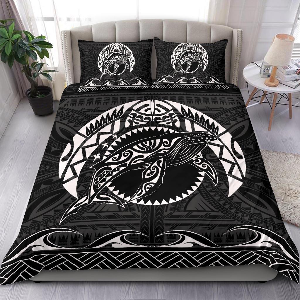 Hawaiian Polynesian Whale Bedding Set White - Polynesian Pride