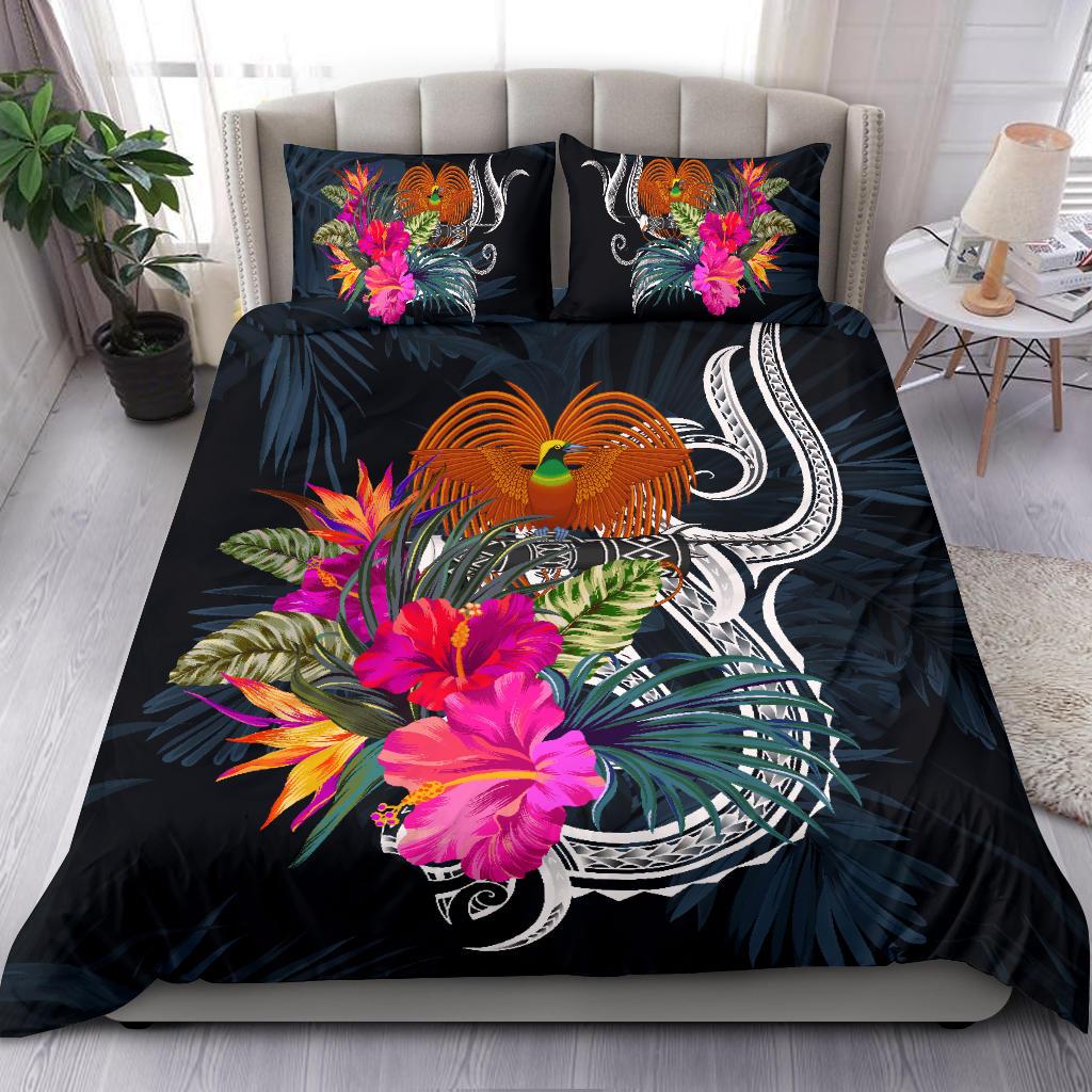 Polynesian Bedding Set - Papua New Guinea Duvet Cover Set Tropical Flowers - Polynesian Pride