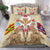 Hawaii Map Kanaka Two Men Holding Flag Bedding Set - AH - Beige Ver2 - Polynesian Pride