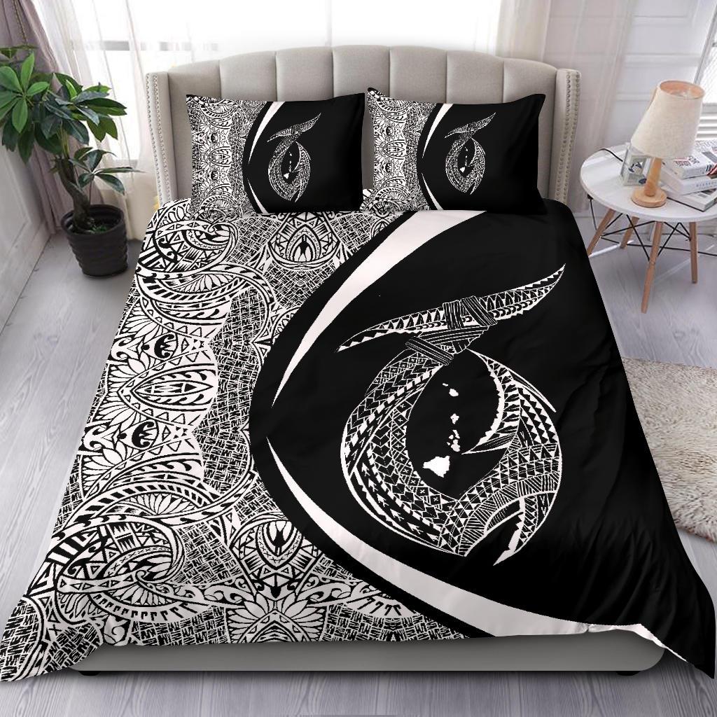 Hawaii Fish Hook Polynesian Bedding Set - Circle Style White - Polynesian Pride
