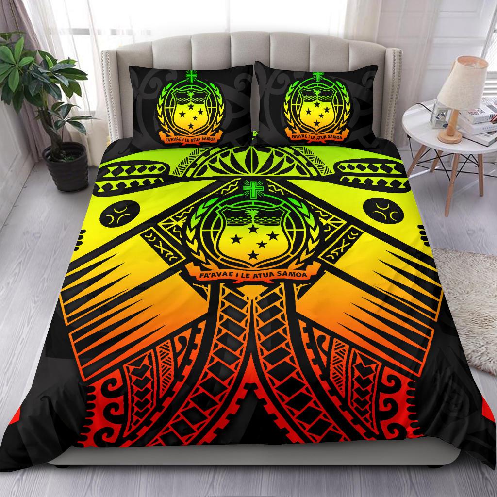 Samoa Polynesian Bedding Set - Samoa Reggae Seal with Polynesian Tattoo Reggae - Polynesian Pride