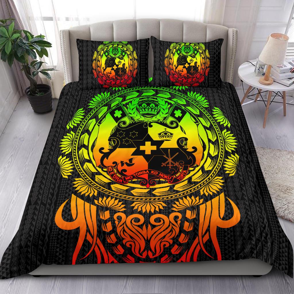 Polynesian Bedding Set - Tonga Tattoo Pattern With Seal Duvet Cover Set Reggae - Polynesian Pride