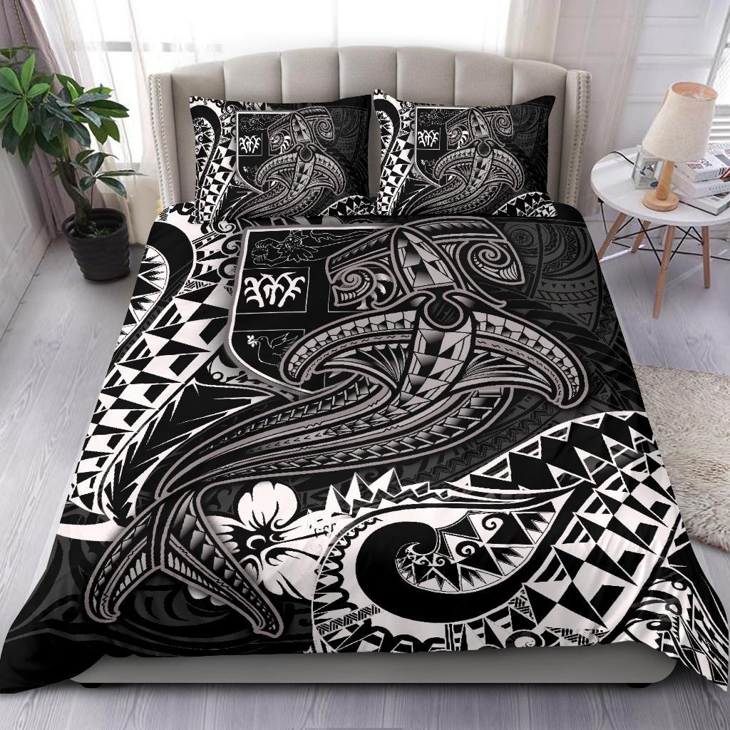 Fiji Bedding Set - White Shark Polynesian Tattoo - Polynesian Pride