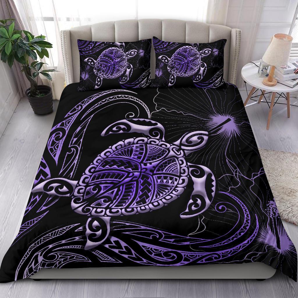 Polynesian Bedding Set Turtle Mix Hibiscus - Purple Purple - Polynesian Pride