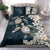 Kanaka Maoli (Hawaiian) Bedding Set - Sea Turtle Tropical Hibiscus And Plumeria White - Polynesian Pride