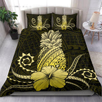 Hawaii Polynesian Pineapple Hibiscus Bedding Set - Zela Style Yellow - Polynesian Pride