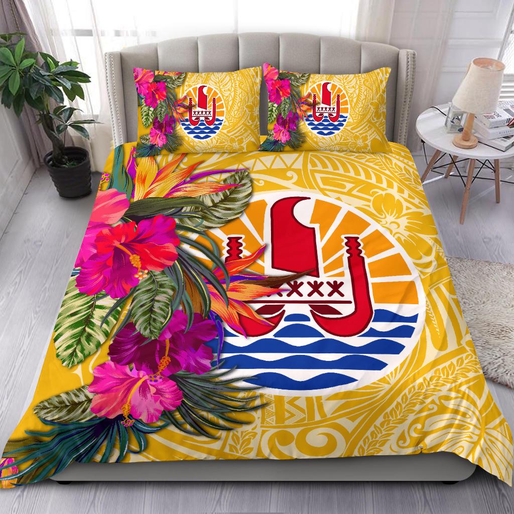 Tahiti Bedding Set - Hibiscus Polynesian Pattern Yellow Version Yellow - Polynesian Pride