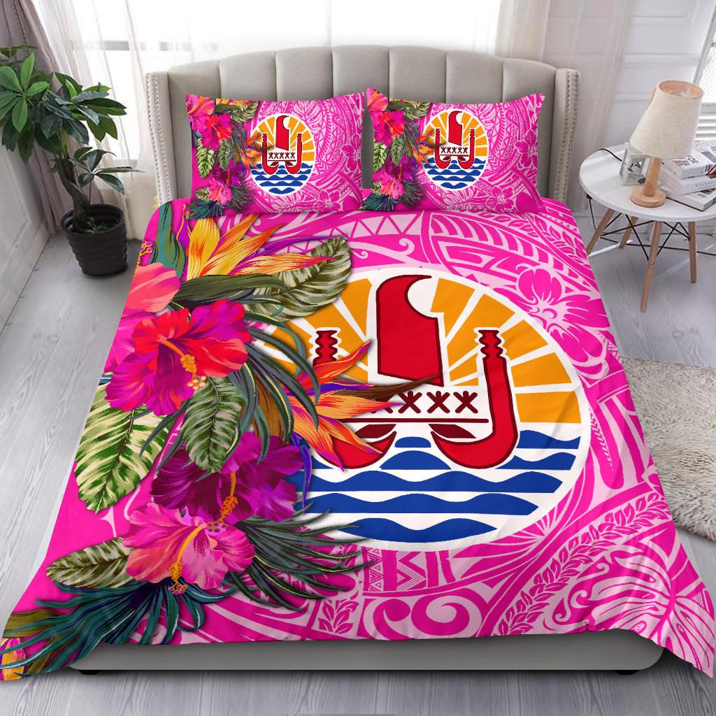 Tahiti Bedding Set - Hibiscus Polynesian Pattern Pink Version Pink - Polynesian Pride