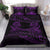 New Zealand Bedding Set Purple Manaia Maori - Silver Fern Duvet Cover Art - Polynesian Pride