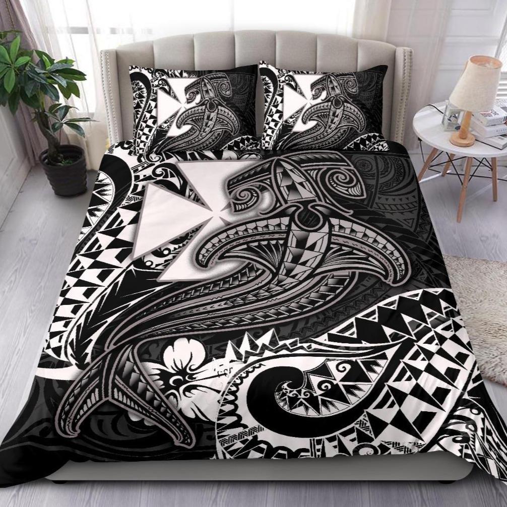 Polynesian Wallis and Futuna Bedding Set - White Shark Polynesian Tattoo White - Polynesian Pride