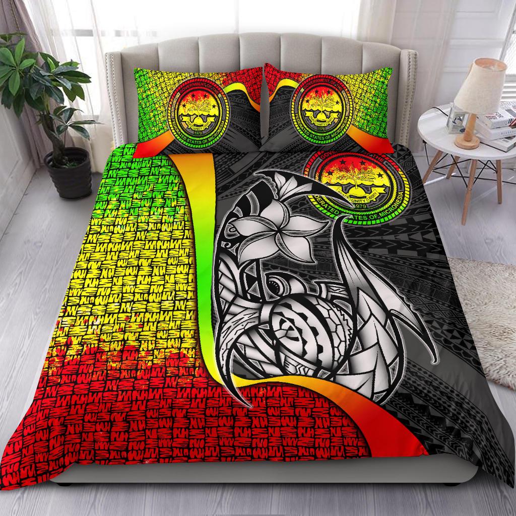 Federated States of Micronesia Bedding Set Reggae - Turtle With Hook Reggae - Polynesian Pride