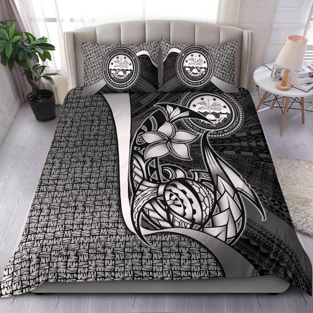 Federated States of Micronesia Bedding Set White - Turtle With Hook White - Polynesian Pride