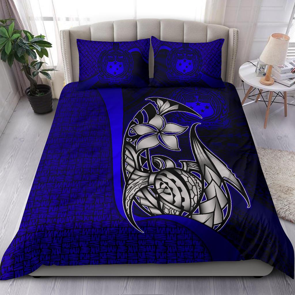 Samoa Polynesian Bedding Set Blue - Turtle With Hook Blue - Polynesian Pride