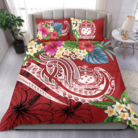 Polynesian Samoa Bedding Set - Summer Plumeria (Red) - Polynesian Pride