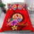 Polynesian Bedding Set - Tahiti Duvet Cover Set Floral With Seal Red Red - Polynesian Pride