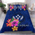 Micronesia Bedding Set - Kosrae Duvet Cover Set Floral With Seal Blue Blue - Polynesian Pride